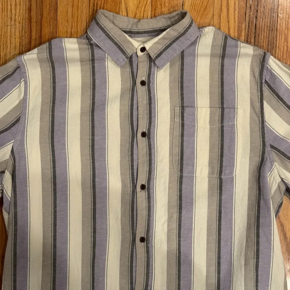Katin Kenwood Short Sleeve Shirt Kenwood Lavender Linen Shirt Size Large - Picture 4 of 6